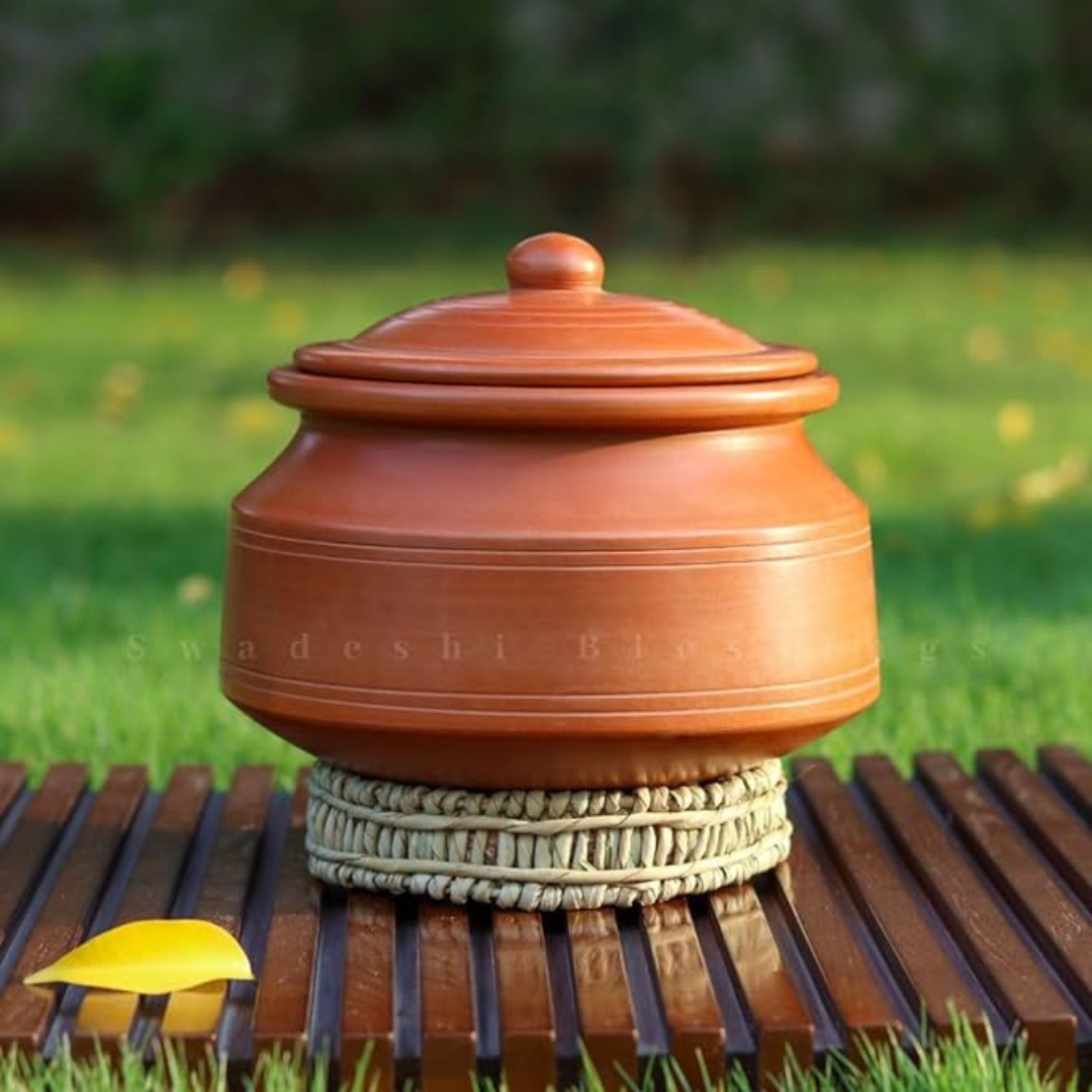 Unglazed Clay Pot for Cooking | Clay Handi | Earthen Handi | Terracota Biryani Handi | Clay Biryani Handi for Cooking & Serving with Lid