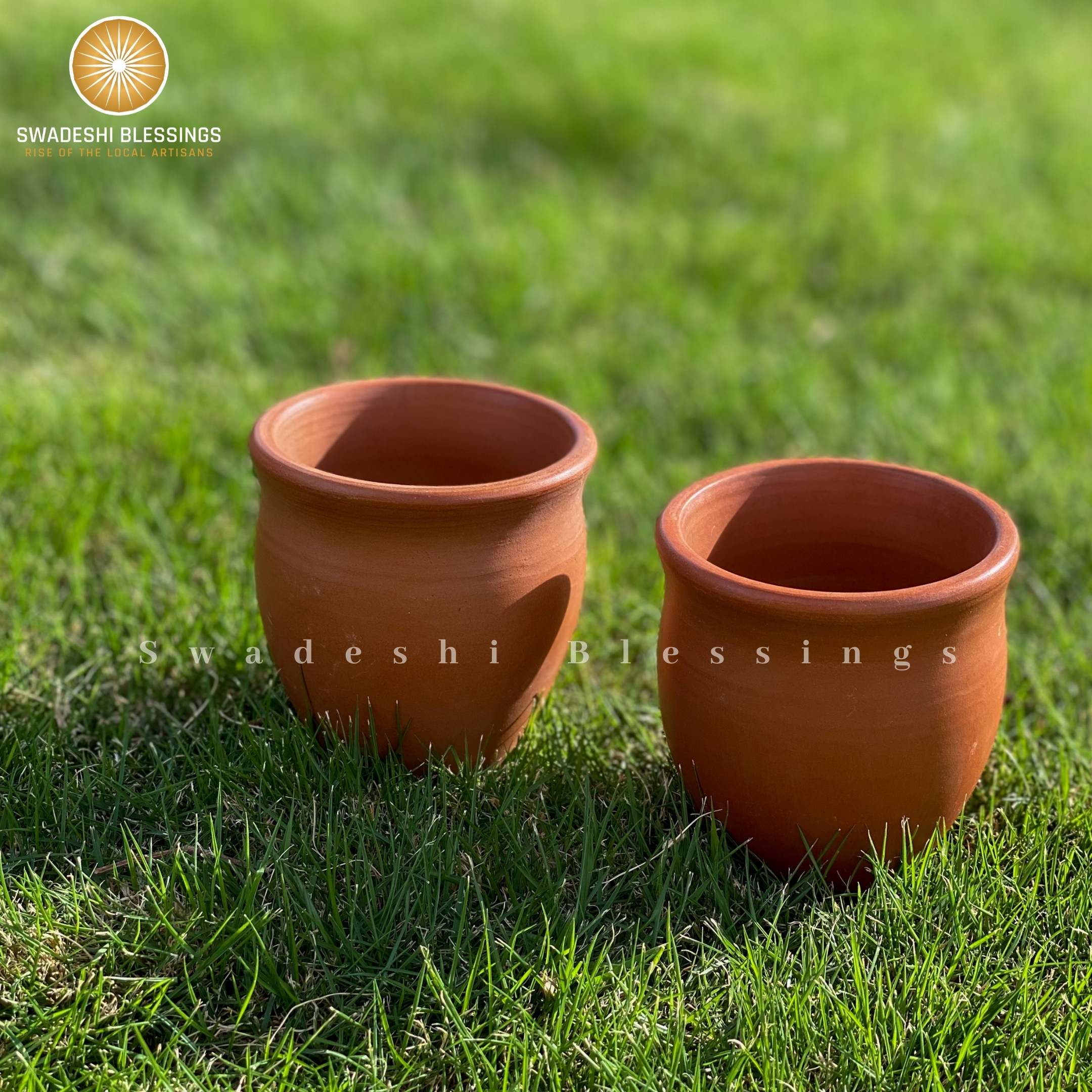 Premium Handmade Unglazed Clay Kulhad Set | Tea & Coffee Cups, 300ml | Antique Terracotta Kulhad | Drinking Glass | HouseWarming | Birthday Gift Swadeshi Blessings