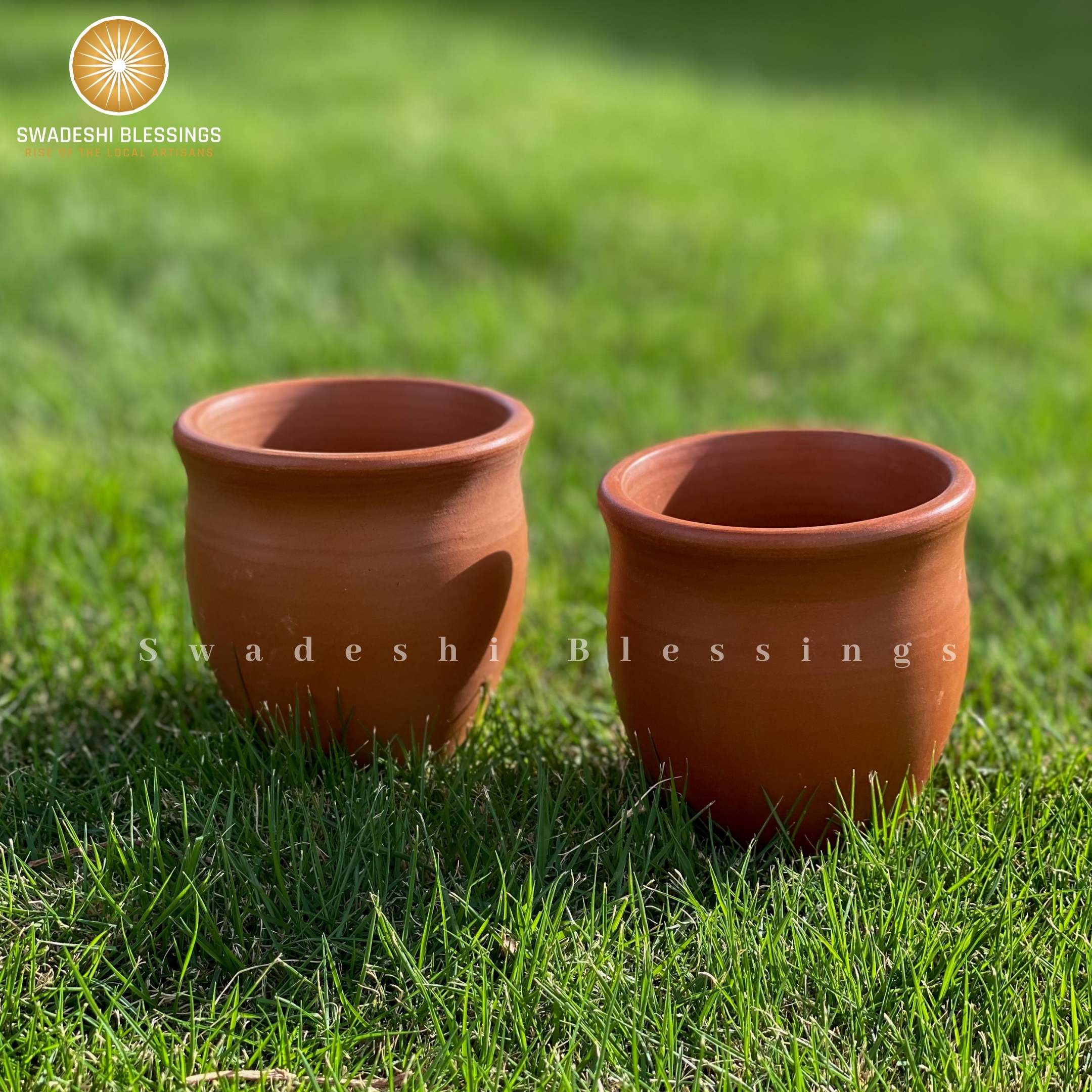 Premium Handmade Unglazed Clay Kulhad Set | Tea & Coffee Cups, 300ml | Antique Terracotta Kulhad | Drinking Glass | HouseWarming | Birthday Gift Swadeshi Blessings