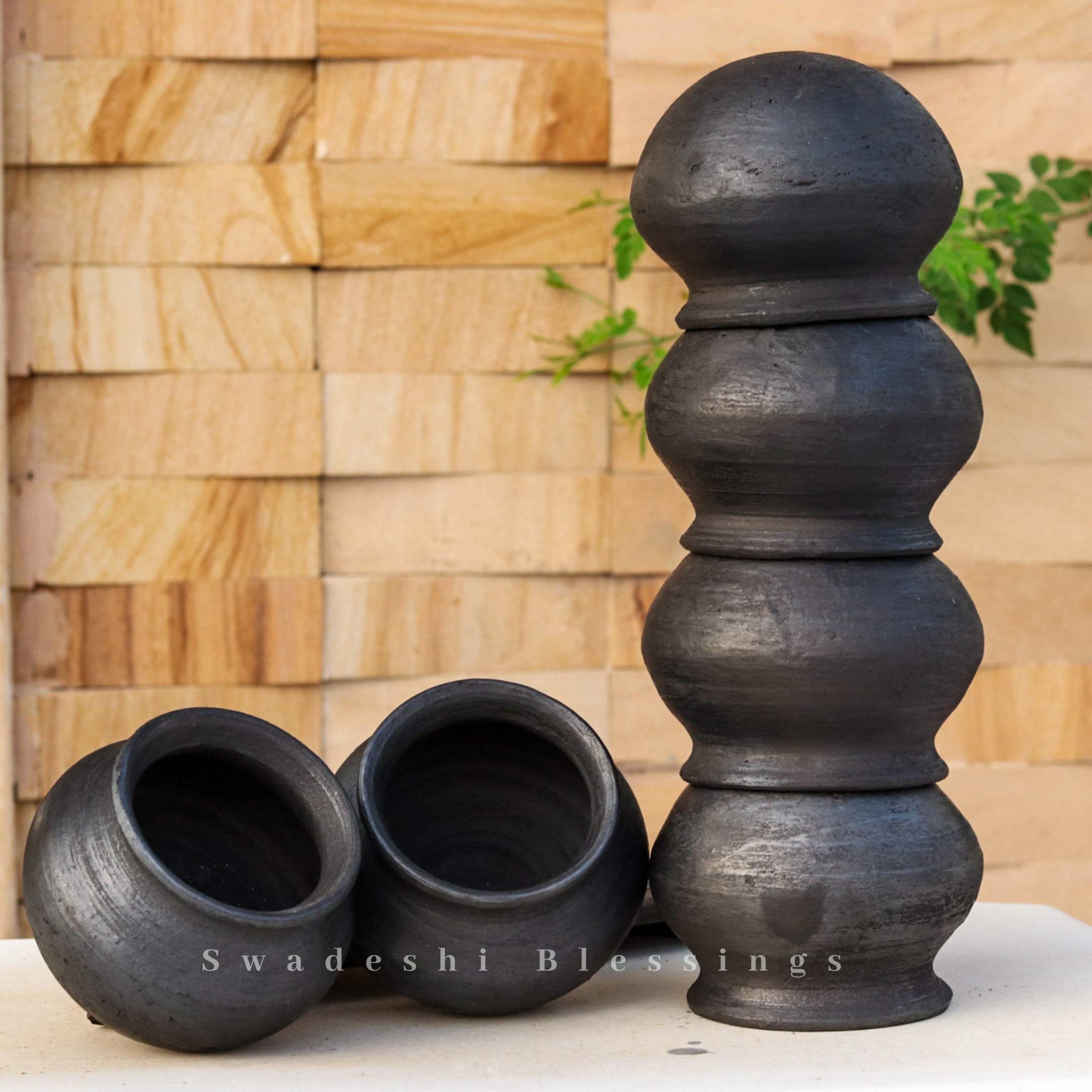 Premium Unglazed Earthen Dahi Handi | Curd Pot | Clay Pots Set of Six, 300ml each Swadeshi Blessings