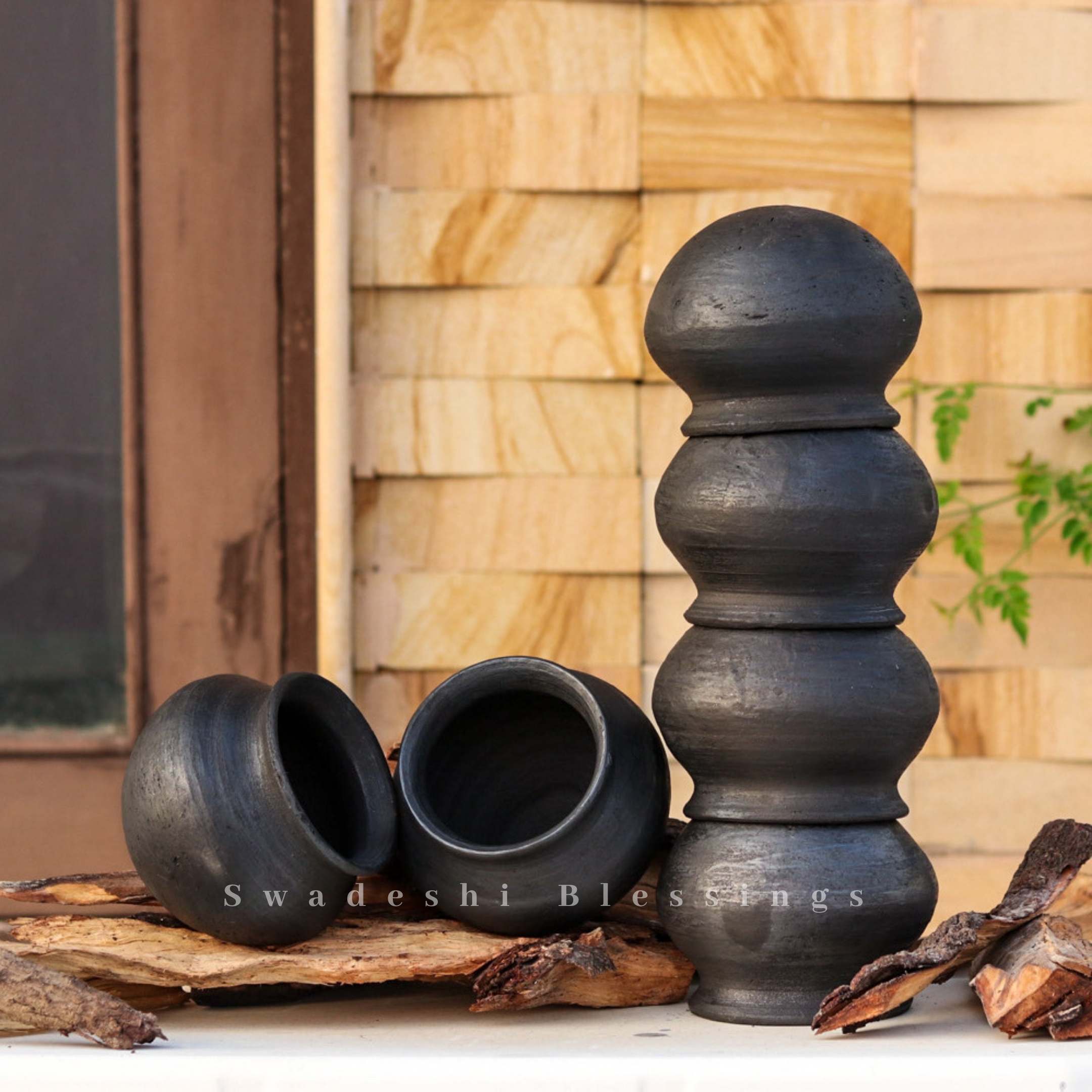 Premium Unglazed Earthen Dahi Handi | Curd Pot | Clay Pots Set of Six, 300ml each Swadeshi Blessings