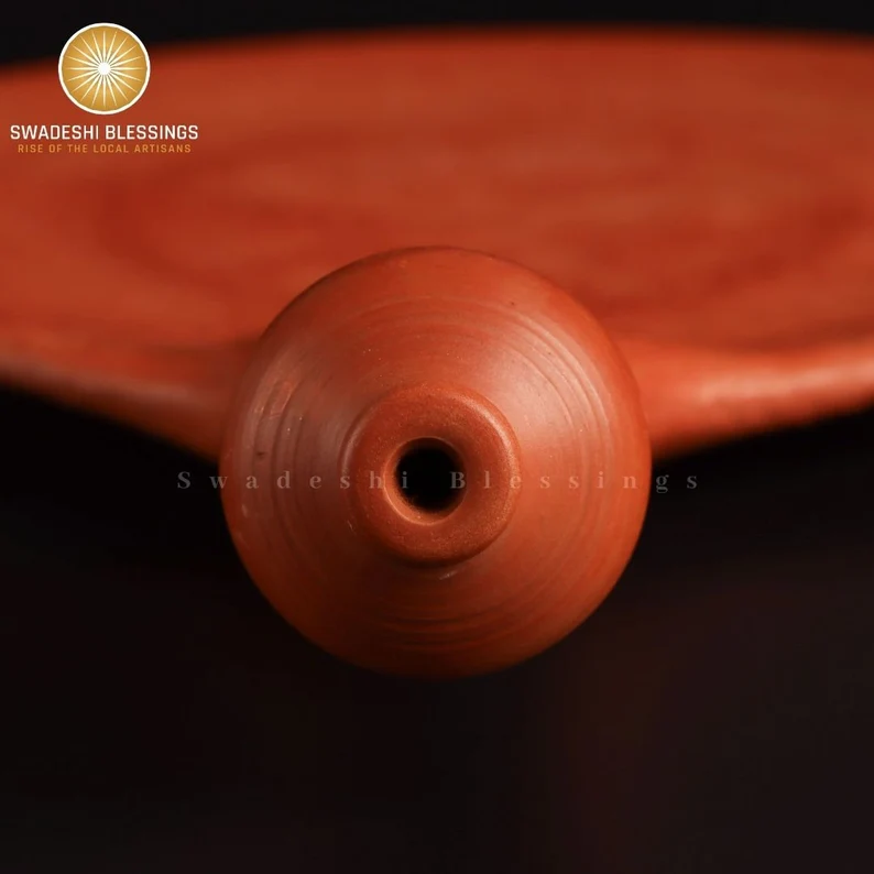 Unglazed HandMade Clay Tawa | Mitti, Earthen Tawa For Roti, 10 Inch | Indian Terracotta Tawa | Bread Maker