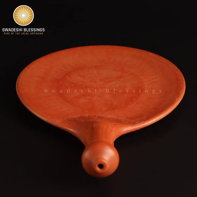 Unglazed HandMade Clay Tawa | Mitti, Earthen Tawa For Roti, 10 Inch | Indian Terracotta Tawa | Bread Maker