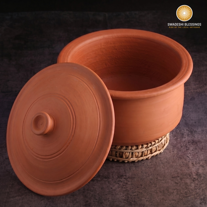 Unglazed Clay Pot for Cooking | Earthen Kadhai | Terracota Patila | Clay Handi for Cooking with Lid