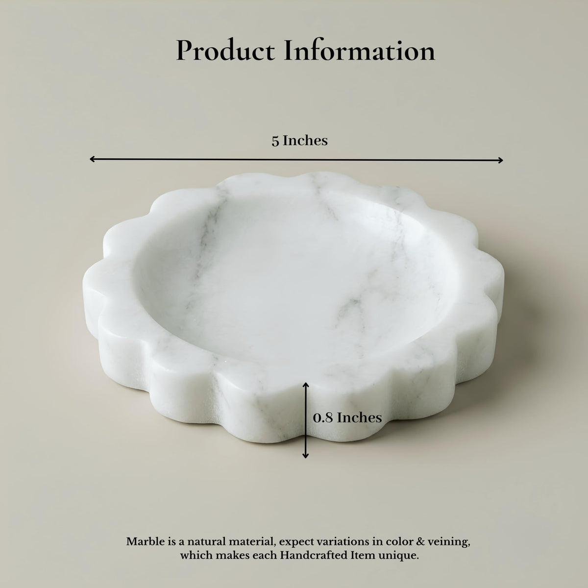 HandMade Marble Jewelry Tray, Trinket Dish, Catch-all, 5"