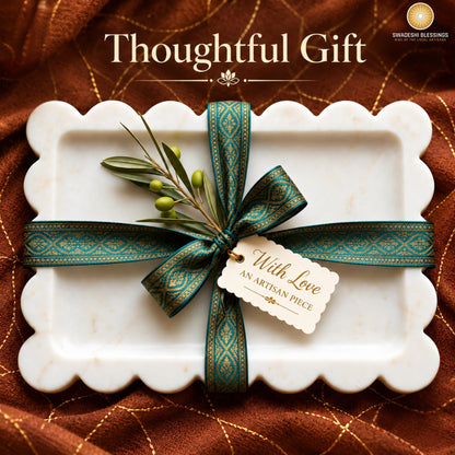 Handcrafted Decorative Marble Tray, Catch All, 11"x8"