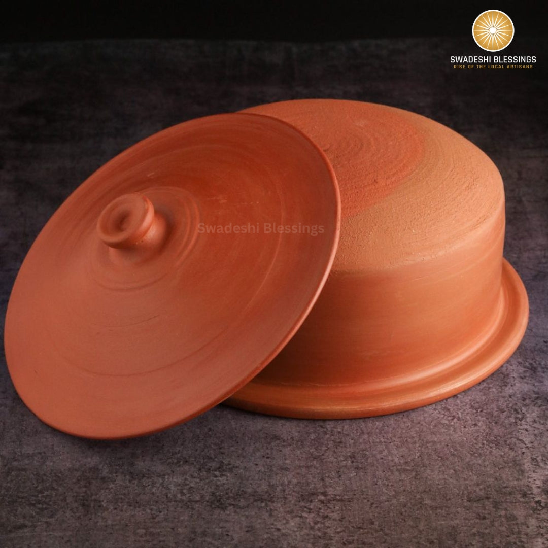 Unglazed Clay Pot for Cooking | Earthen Kadhai | Terracota Patila | Clay Handi for Serving with Lid