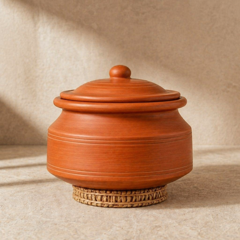 Unglazed Clay Pot for Cooking | Clay Handi | Earthen Handi | Terracota Biryani Handi | Clay Biryani Handi for Cooking &amp; Serving with Lid