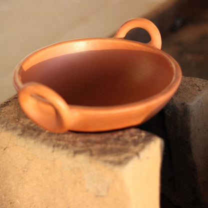 Premium Unglazed Clay Pot for Cooking | Earthen Kadhai | Terracota Kadhai | Clay Handi for Serving, 1.8L Swadeshi Blessings