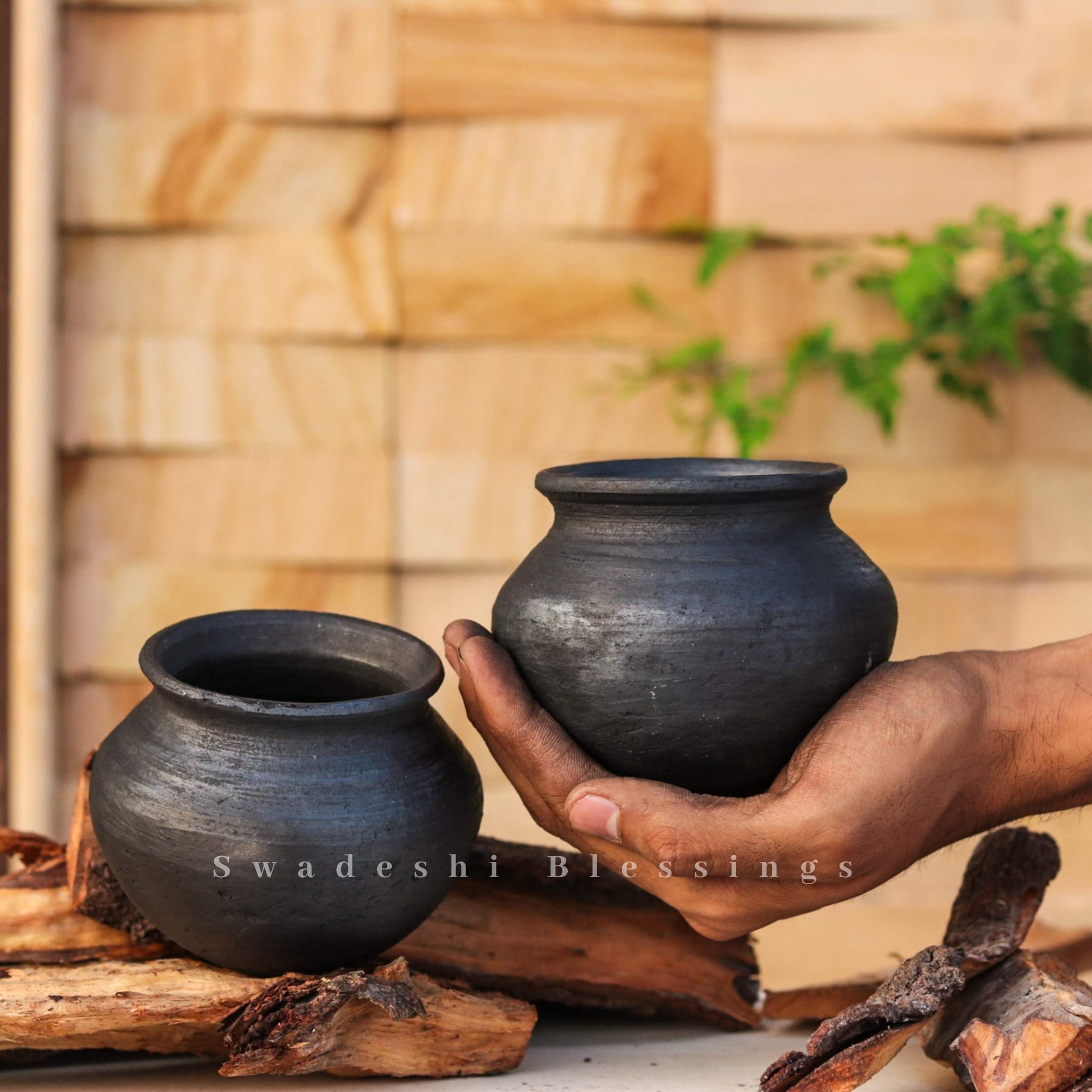 Premium Unglazed  Earthen Dahi Handi | Curd Pot | Clay Pots Set of Six, 300ml each Swadeshi Blessings