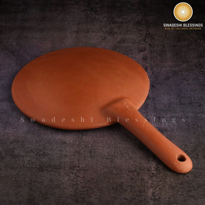 Premium Unglazed HandMade Clay Tawa | Earthen Tawa For Roti | 11 Inch Indian Terracotta Tawa | Bread Maker Swadeshi Blessings