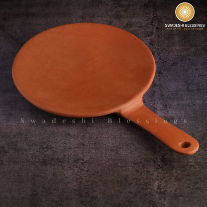 Premium Unglazed HandMade Clay Tawa | Earthen Tawa For Roti | 11 Inch Indian Terracotta Tawa | Bread Maker Swadeshi Blessings