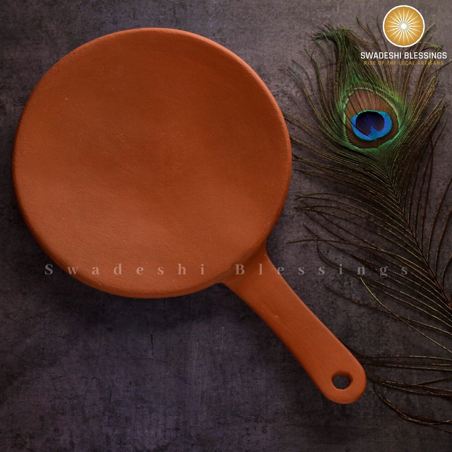 Premium Unglazed HandMade Clay Tawa | Earthen Tawa For Roti | 11 Inch Indian Terracotta Tawa | Bread Maker Swadeshi Blessings