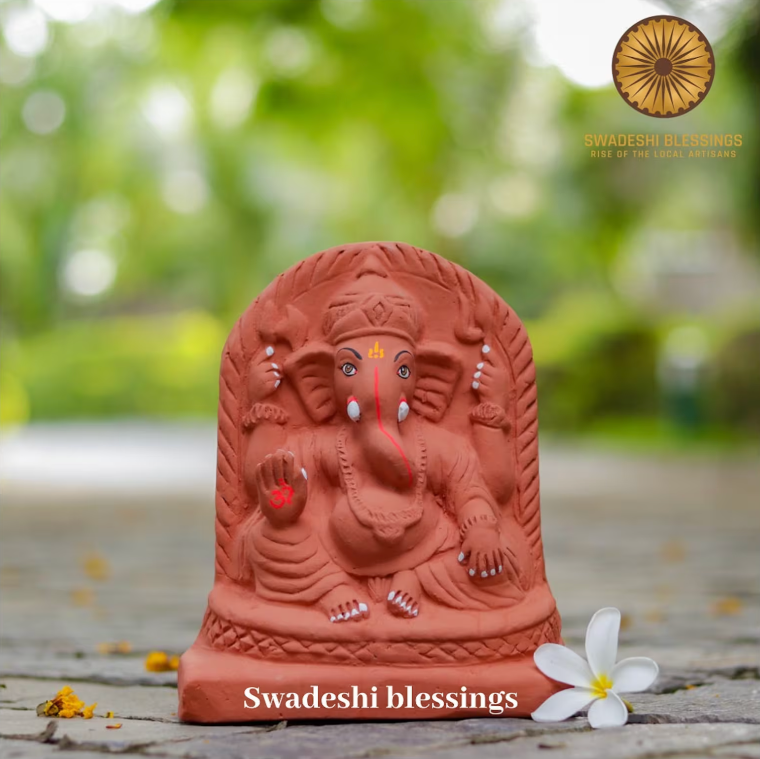 Swadeshi Blessings Clay Ganesha Idol | 100% Eco Friendly | For Ganesh Chaturthi Swadeshi Blessings