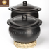 Unglazed Clay Pot for Serving | Clay Hot Case | Earthen Hot Case | Terracota Kadhai | Clay Hot Case for Serving, Combo 1.8L & 2.8L, Black Swadeshi Blessings