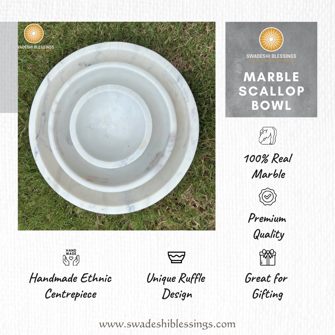 HandCrafted White Marble Decorative Bowl | Marble Bowl for Home Decor | Key/Fruit Bowl | Ring Dish | Organic Modern Home Decor Bowl