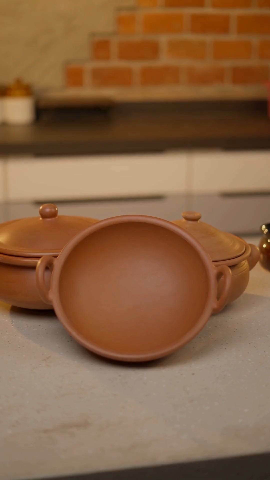 Unglazed Clay Pot for Cooking | Earthen Kadhai | Terracota Kadhai | Clay Kadai for Serving, 1.8L