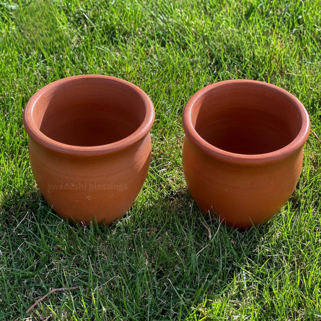 Premium Handmade Unglazed Clay Kulhad Set | Tea & Coffee Cups, 150ml each| Antique Terracotta Kulhad set  | Drinking Glass | HouseWarming | Birthday Gift